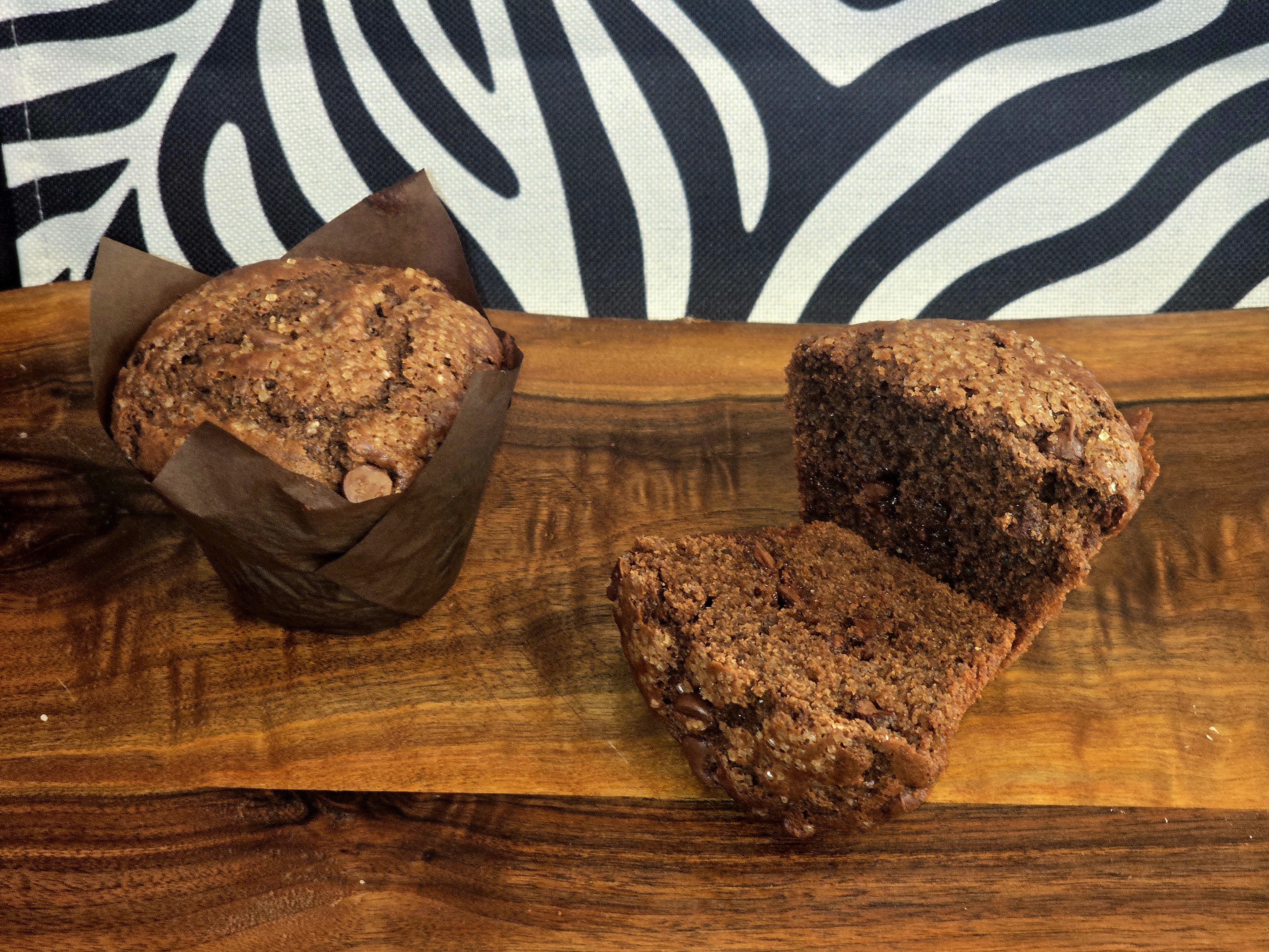 Double Chocolate Muffins Cut